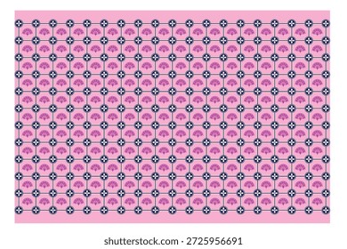 Uma descrição de fundo floral rosa tipicamente apresenta padrões repetitivos de flores como rosas, margaridas ou flores de cereja em vários tons de rosa blush, rosa-quente, rosa-claro em fundos contrastantes ou complementares branco, escuro, verde evocando sentimentos de doçura, romance, primavera ou feminilidade, muitas vezes visto em desenhos digitais, tecidos ou papéis de parede. 