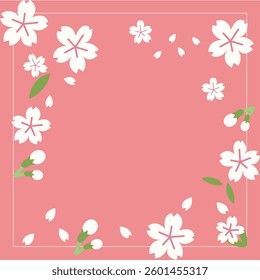 Pink floral background illustration featuring cherry blossoms, ideal for Instagram posts, social media content, spring themes, or greeting cards.