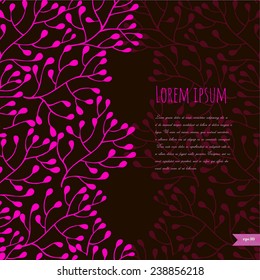 Pink floral background with place for your text