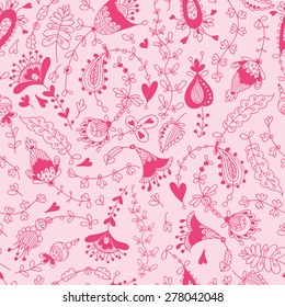pink floral background. seamless pattern
