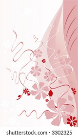 pink floral background - vector