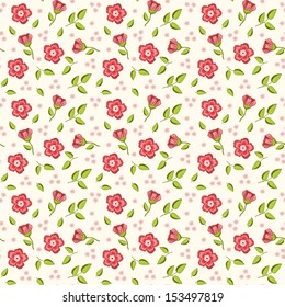 Pink floral background. Vector illustration.