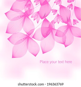 Pink floral background, vector illustration 