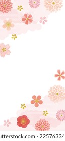 Pink floral background with watercolor touch