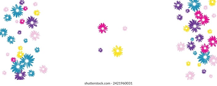 Pink Floral Background White Vector. Flower Vintage Textile. Colorful Gerbera Abstract. Art Print. Bloom Bright Plant.
