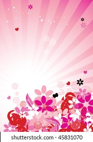 Pink floral background for your design