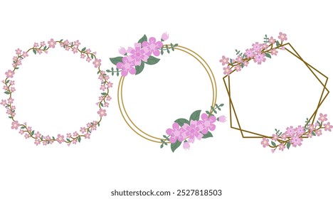 Rosa Blumen Rahmen und Rahmen