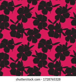 Fondo de patrón ininterrumpido de color rosa floral adecuado para impresiones de moda, gráficos, fondos y artesanías