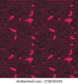 Pink Floral botanical seamless pattern background suitable for fashion prints, graphics, backgrounds and crafts