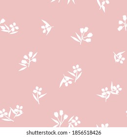 Pink Floral botanical seamless pattern background suitable for fashion prints, graphics, backgrounds and crafts