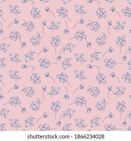 Pink Floral botanical seamless pattern background suitable for fashion prints, graphics, backgrounds and crafts