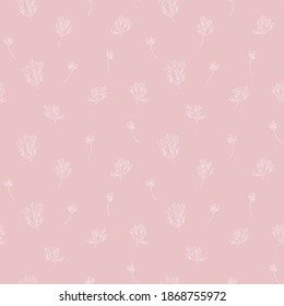 Pink Floral botanical seamless pattern background suitable for fashion prints, graphics, backgrounds and crafts