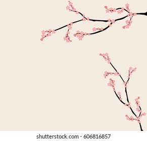 pink floral branch background