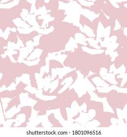 Pink Floral brush strokes seamless pattern background for fashion prints, graphics, backgrounds and crafts