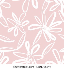 Pink Floral brush strokes seamless pattern background for fashion prints, graphics, backgrounds and crafts