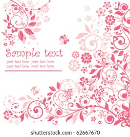 Pink floral card