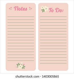 Pink Floral To Do List