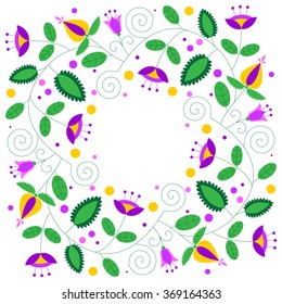 Pink floral ethnic square frame