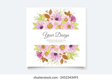 pink floral frame and background design