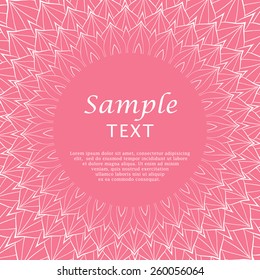 Pink floral frame with place for text