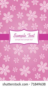 pink floral greeting card