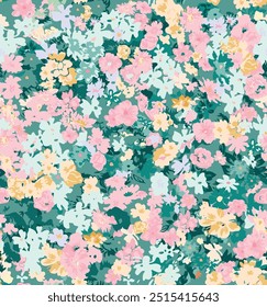 Padrão de liberdade floral rosa. Planta de fundo para moda, tapeçarias, impressões. Design floral moderno perfeito para moda e decoração