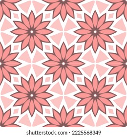 patrón floral rosa estilo aztec mandala diseño geométrico sin costura arte de fondo ornamental