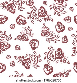 Pink Floral Pattern Seamless Vector Illustrator. Great for fabrics, textiles, wallpapers, backgrounds, 