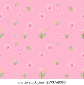 Pink floral pattern, soft pastel background