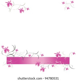 Pink floral pattern vector