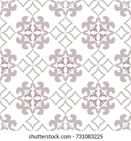 Pink Floral Patterns on white background. Flower ornament. Abstract motif. Boho chic style. Ethnic motif. Fashionable decorative design. Mediterranean style. Wallpaper