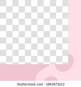 Pink floral post. Cute abstract social media post template. Vector web pastel promotion card for social media illustration