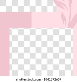 Pink floral post. Cute abstract social media post template. Vector trendy layout, promo mockup illustration. Web advertisement fashion