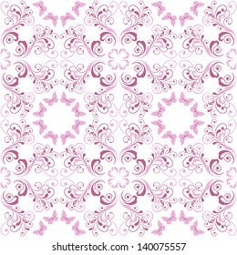 Pink floral seamless pattern