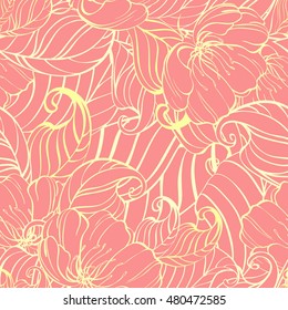 Pink floral seamless pattern
