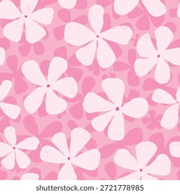 Padrão sem emenda floral rosa com flores groovy para estampas têxteis, papéis de parede, papéis de embrulho, scrapbooking, papelaria, fundos, banners, etc. EPS 10