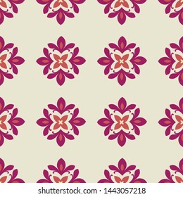 Pink floral seamless pattern vector illustration