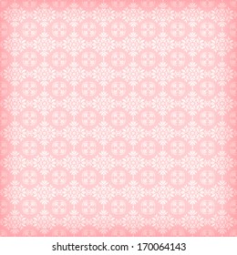 Pink floral seamless. Vector illustration.