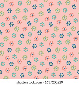 pink floral simple springtime seamless vector pattern