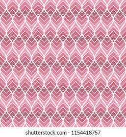 Pink Floral Stylish Seamless Pattern. Vector Leaf background. Fabric Art Deco Ornament texture.