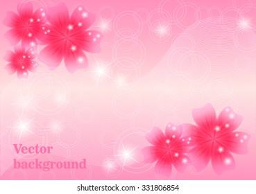 Pink floral vector background