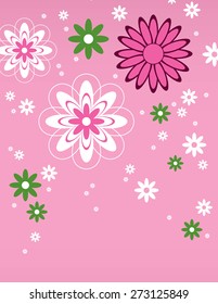Pink Floral Vector Background. Abstract Flowers.