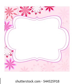 Pink floral vector illustration for invitations and birthday card