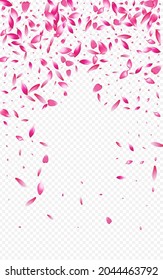 Pink Floral Vector Transparent Background. Heart Blur Illustration. Blossom Aroma Design. Lotus Romantic Backdrop. Red Bloom Japanese Poster.
