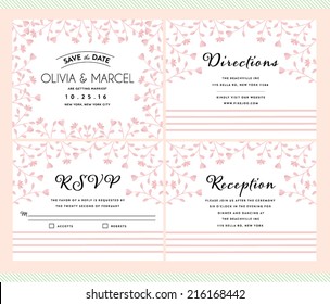Pink Floral Wedding Invitation Collection