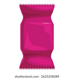 Pink flow pack packaging is lying and showing blank space for design