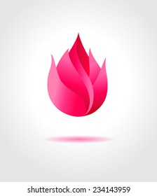 Pink flower. Flower abstract symbol