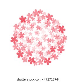 pink flower around the world vector 