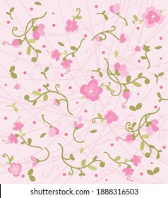 Pink flower background blossom nature scrapbooking
