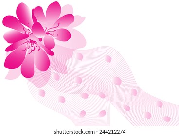 Pink flower background isolated n white-Vector illustration 
